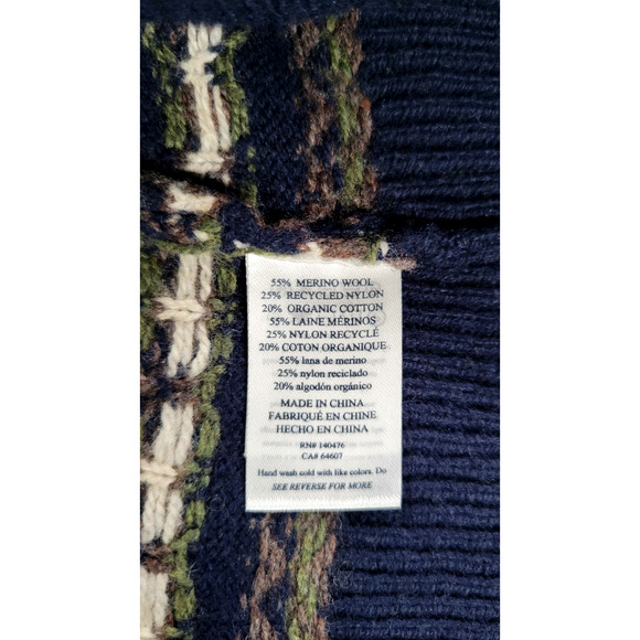 Faherty Womens Small Fair Isle Merino Wool Blend Sweater Vest Pullover Knit Navy - Picture 7 of 8